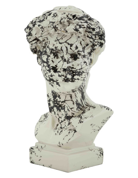 Buste décoratif antique noir blanc 30 cm Okinawa Mauro Ferretti - 2