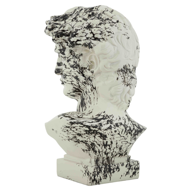 Buste décoratif antique noir blanc 30 cm Okinawa Mauro Ferretti - 3
