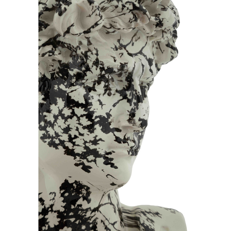 Buste décoratif antique noir blanc 30 cm Okinawa Mauro Ferretti - 4