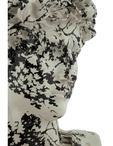 Buste décoratif antique noir blanc 30 cm Okinawa Mauro Ferretti - 4