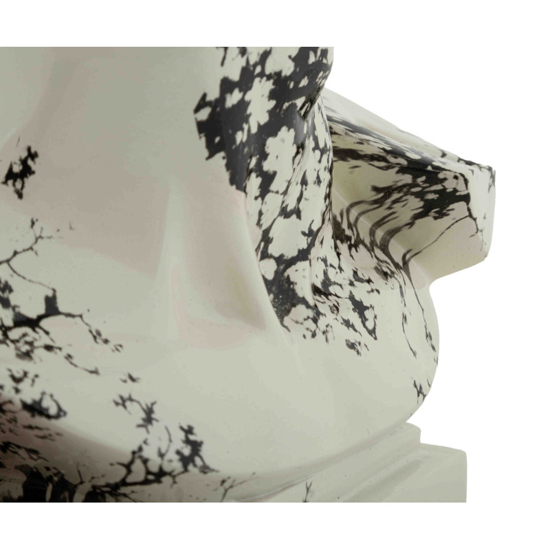 Buste décoratif antique noir blanc 30 cm Okinawa Mauro Ferretti - 5