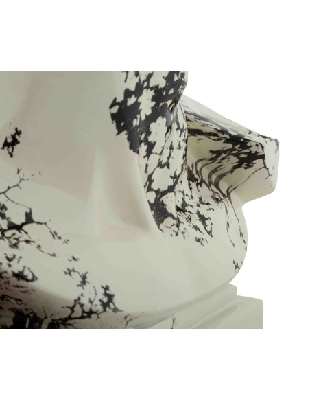 Buste décoratif antique noir blanc 30 cm Okinawa Mauro Ferretti - 5