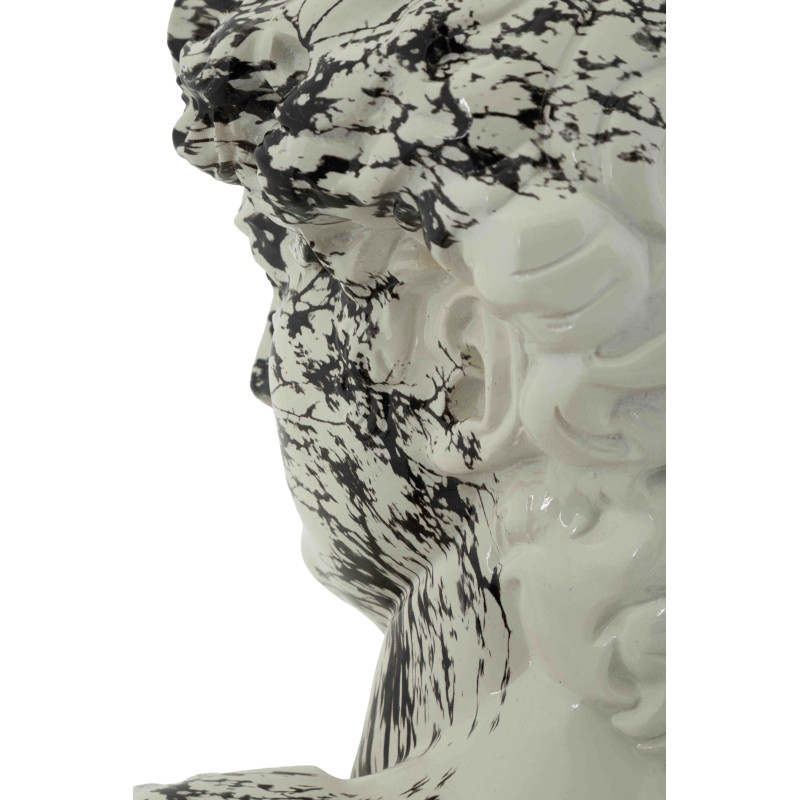 Buste décoratif antique noir blanc 30 cm Okinawa Mauro Ferretti - 6