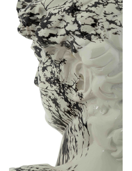 Buste décoratif antique noir blanc 30 cm Okinawa Mauro Ferretti - 6