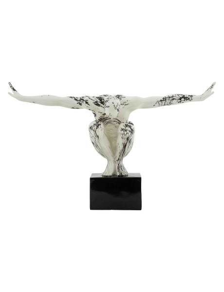 Sculpture gymnaste déco noir blanc 50 cm Okinawa Mauro Ferretti - 1