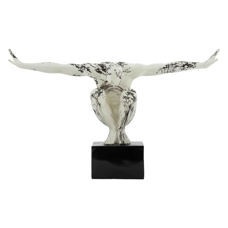 Sculpture gymnaste déco noir blanc 50 cm Okinawa Mauro Ferretti - 1