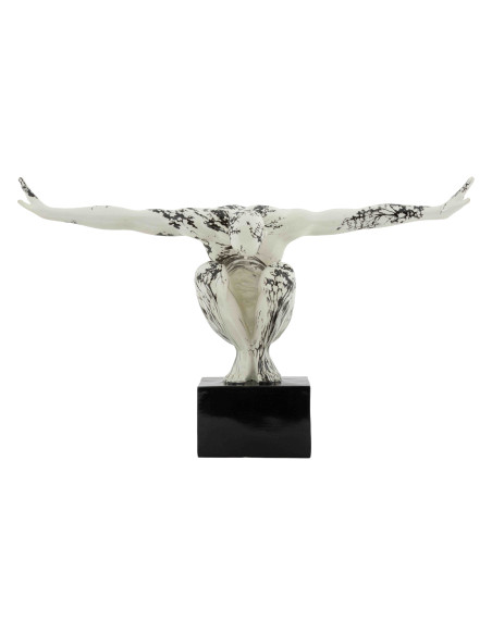 Sculpture gymnaste déco noir blanc 50 cm Okinawa Mauro Ferretti - 1
