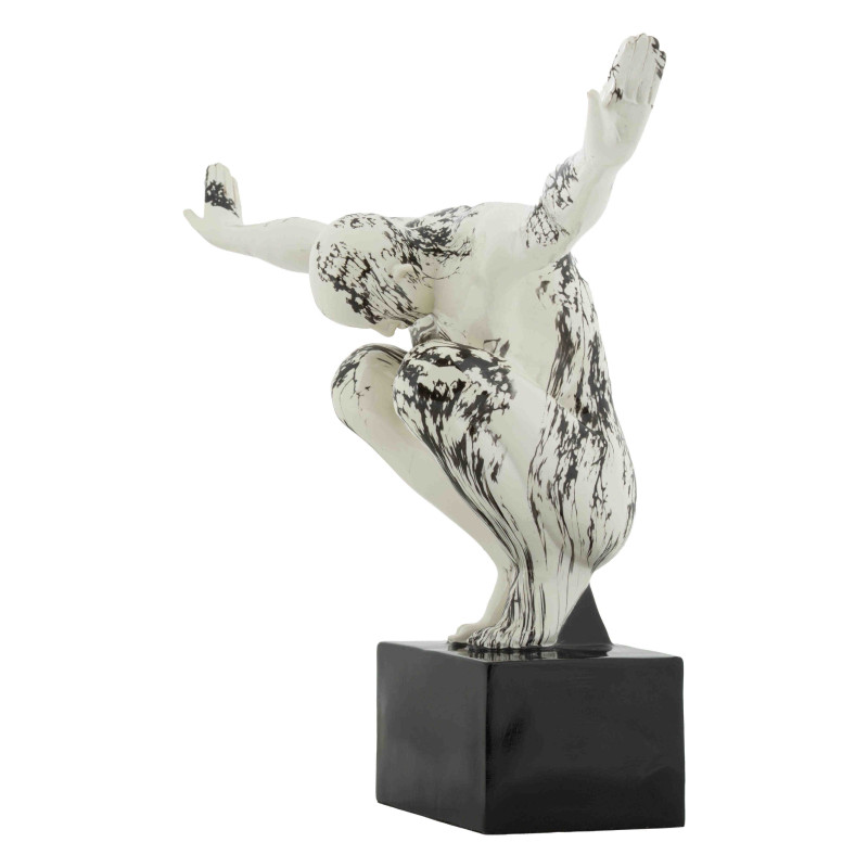 Sculpture gymnaste déco noir blanc 50 cm Okinawa Mauro Ferretti - 2