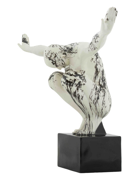Sculpture gymnaste déco noir blanc 50 cm Okinawa Mauro Ferretti - 2