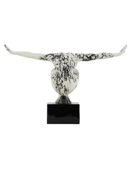 Sculpture gymnaste déco noir blanc 50 cm Okinawa Mauro Ferretti - 3