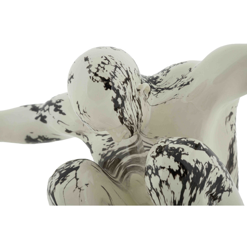 Sculpture gymnaste déco noir blanc 50 cm Okinawa Mauro Ferretti - 4