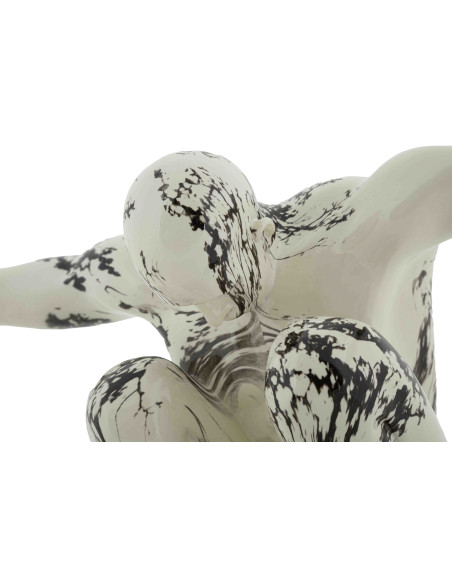 Sculpture gymnaste déco noir blanc 50 cm Okinawa Mauro Ferretti - 4