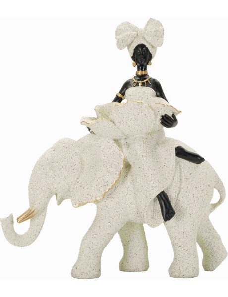 Statuette éléphant déco sable 19,5 cm Gilded Savannah Mauro Ferretti - 1