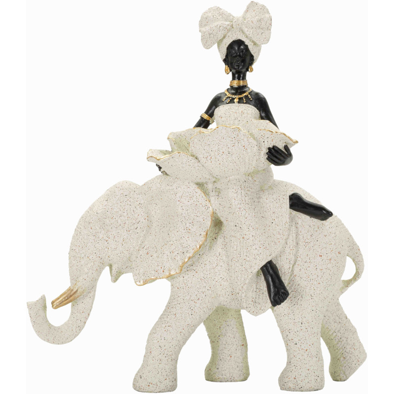 Statuette éléphant déco sable 19,5 cm Gilded Savannah Mauro Ferretti - 1