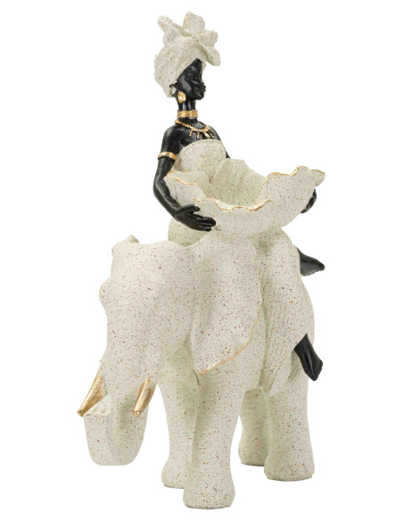 Statuette éléphant déco sable 19,5 cm Gilded Savannah Mauro Ferretti - 2