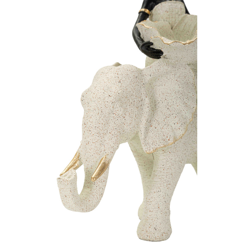 Statuette éléphant déco sable 19,5 cm Gilded Savannah Mauro Ferretti - 5