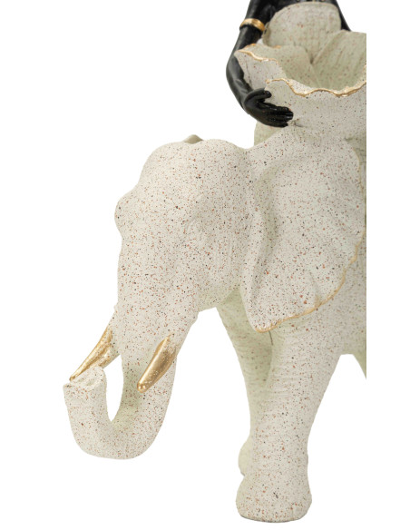Statuette éléphant déco sable 19,5 cm Gilded Savannah Mauro Ferretti - 5