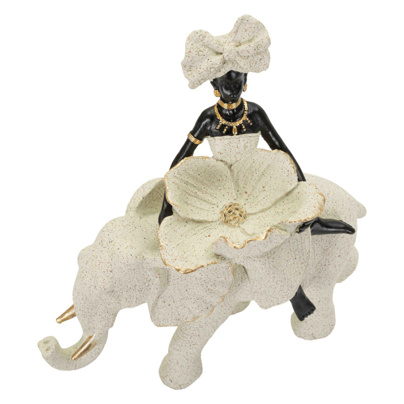 Statuette éléphant déco sable 19,5 cm Gilded Savannah Mauro Ferretti - 6