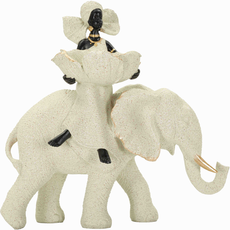 Statue éléphant femme savane 29 cm Gilded Savannah Mauro Ferretti - 1