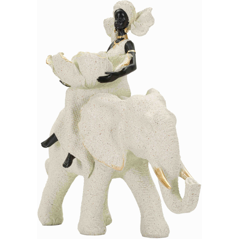 Statue éléphant femme savane 29 cm Gilded Savannah Mauro Ferretti - 3