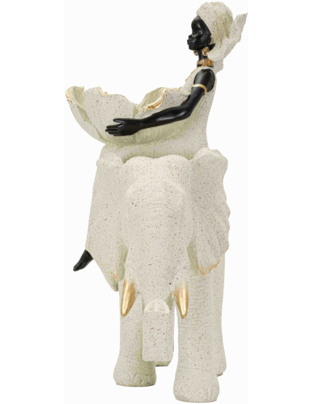 Statue éléphant femme savane 29 cm Gilded Savannah Mauro Ferretti - 4