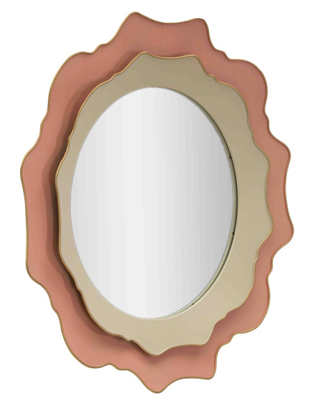 Miroir mural rond rose crème 95x95x7 cm Elizabeth Mauro Ferretti - 3