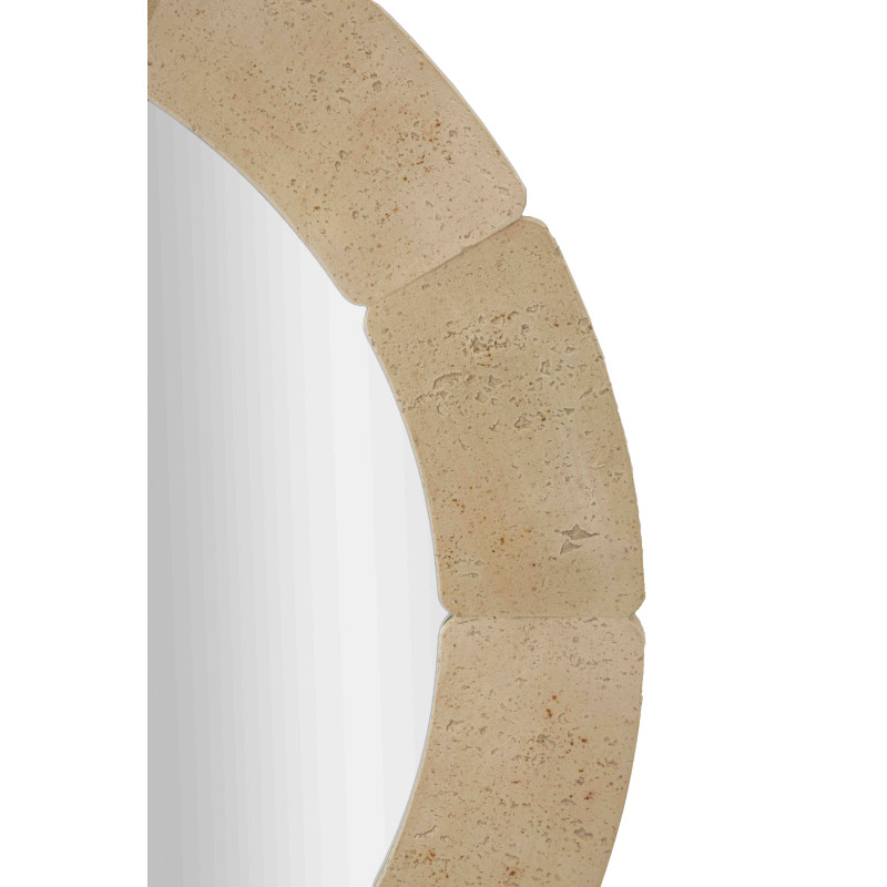Miroir mural rond effet pierre beige polyrésine 90x90x2,5 cm Sculpted Stone Mauro Ferretti - 5