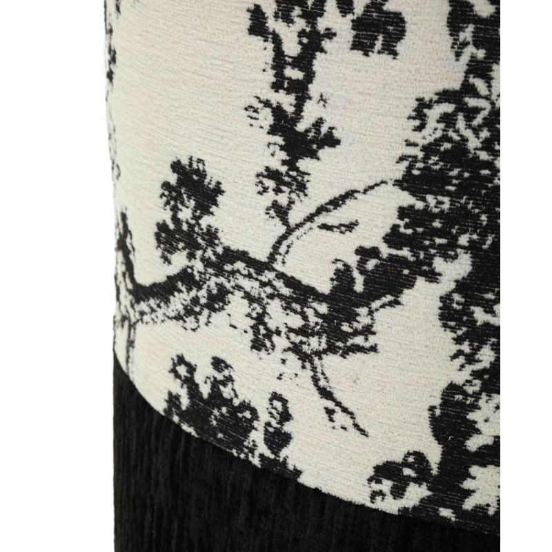 Pouf coffre rond noir et blanc polyester 40x40x42 cm Okinawa Mauro Ferretti - 7