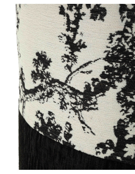 Pouf coffre rond noir et blanc polyester 40x40x42 cm Okinawa Mauro Ferretti - 7