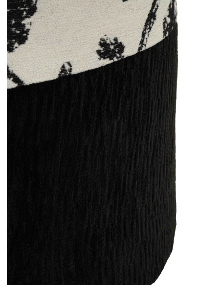 Pouf coffre rond noir et blanc polyester 40x40x42 cm Okinawa Mauro Ferretti - 8
