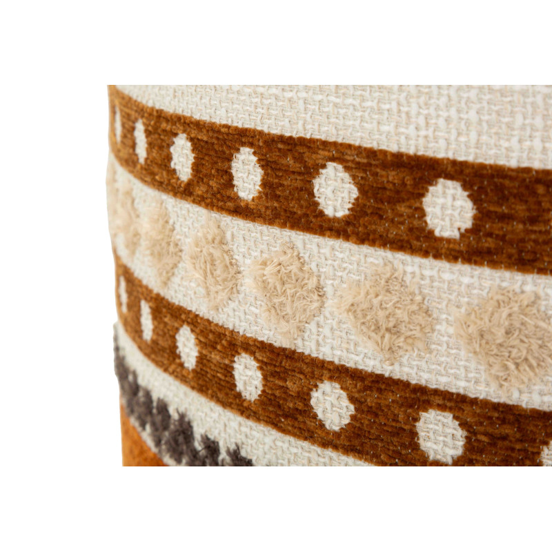 Pouf rond motif ethnique 40x40x40 cm Mombasa Mauro Ferretti - 5