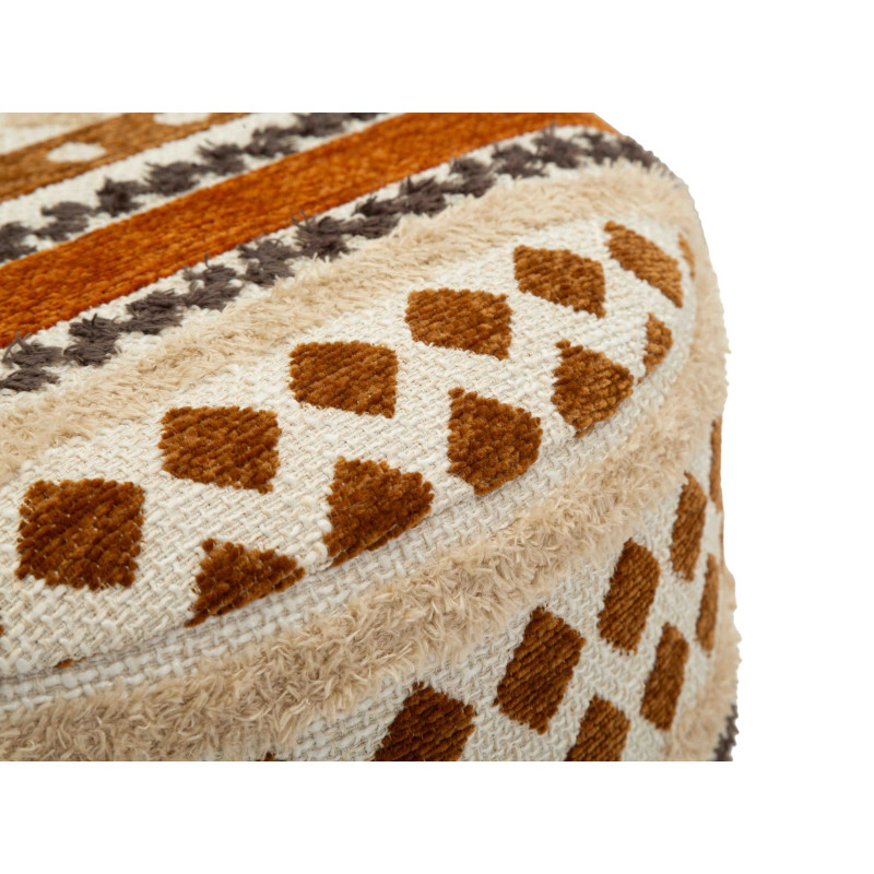 Pouf rond motif ethnique 42x42x40 cm Mombasa Mauro Ferretti - 5