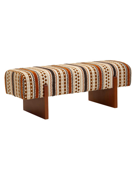Banquette bout de lit motif ethnique 120 cm Mombasa Mauro Ferretti - 1