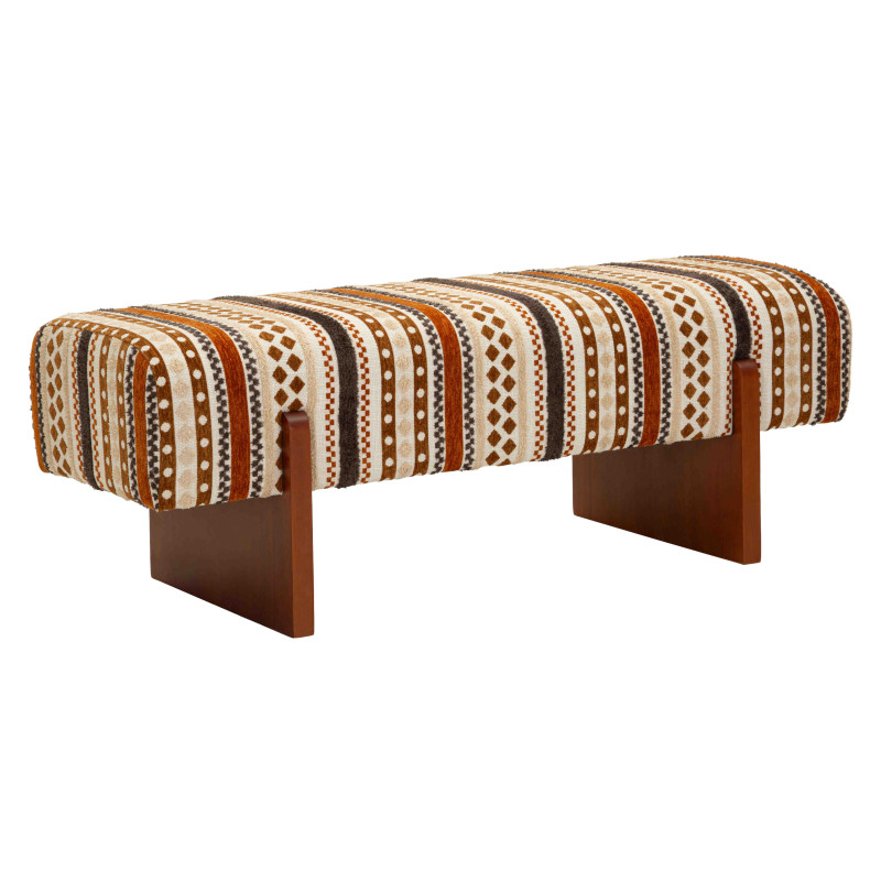 Banquette bout de lit motif ethnique 120 cm Mombasa Mauro Ferretti - 1
