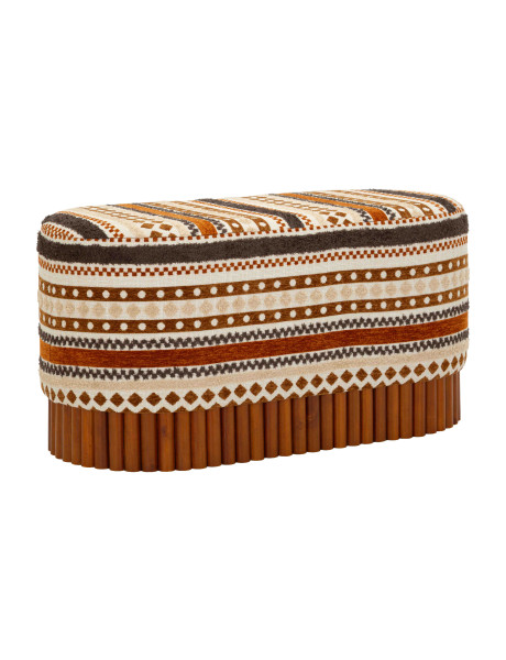 Banquette bout de lit motif ethnique 82x40x40 cm Mombasa Mauro Ferretti - 1