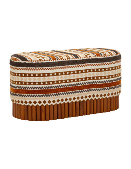 Banquette bout de lit motif ethnique 82x40x40 cm Mombasa Mauro Ferretti - 1