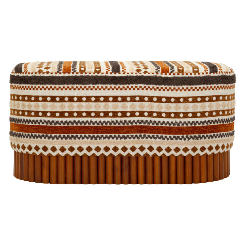 Banquette bout de lit motif ethnique 82x40x40 cm Mombasa Mauro Ferretti - 3