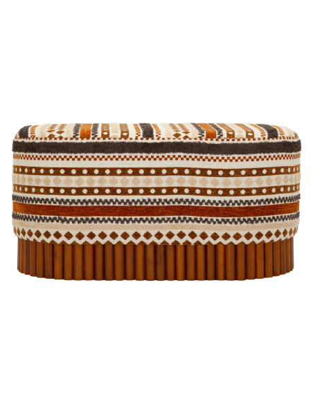 Banquette bout de lit motif ethnique 82x40x40 cm Mombasa Mauro Ferretti - 3