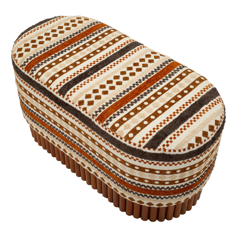Banquette bout de lit motif ethnique 82x40x40 cm Mombasa Mauro Ferretti - 5