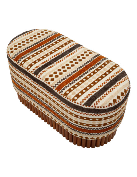 Banquette bout de lit motif ethnique 82x40x40 cm Mombasa Mauro Ferretti - 5