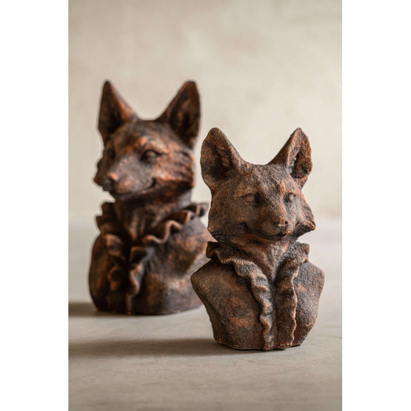 Grande statue renard décorative marron 38 cm Bialowieza J-Line - 2