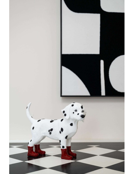 Statuette chien dalmatien bottes rouges en polyrésine 30x10x24 cm Cavtat J-Line - 2