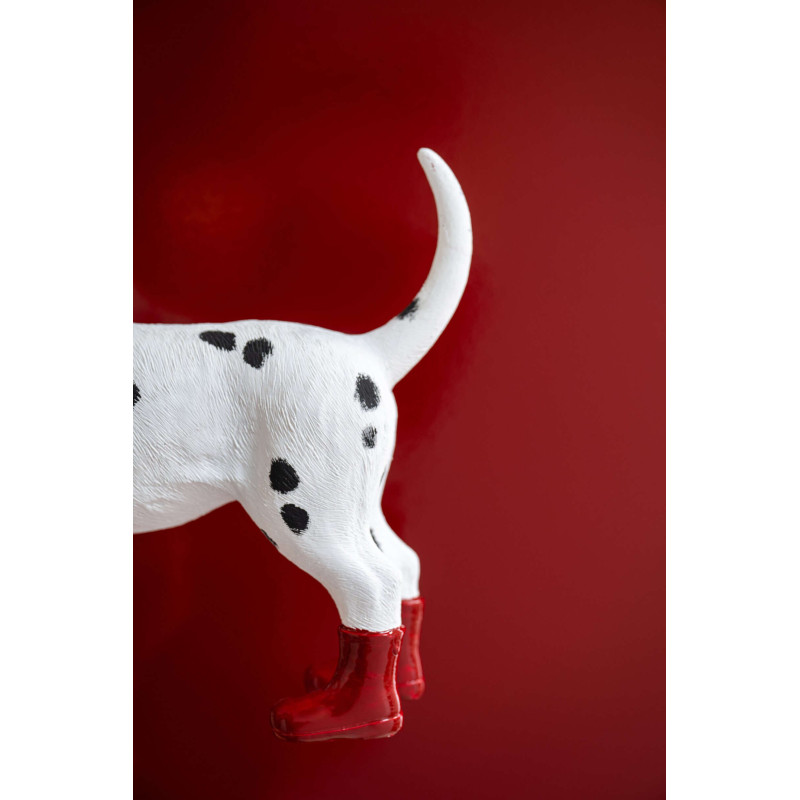 Statuette chien dalmatien bottes rouges en polyrésine 30x10x24 cm Cavtat J-Line - 5