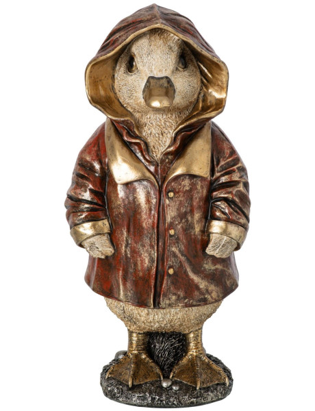 Statuette canard décorative en ciré cuivre 31 cm Dokkum J-Line - 1