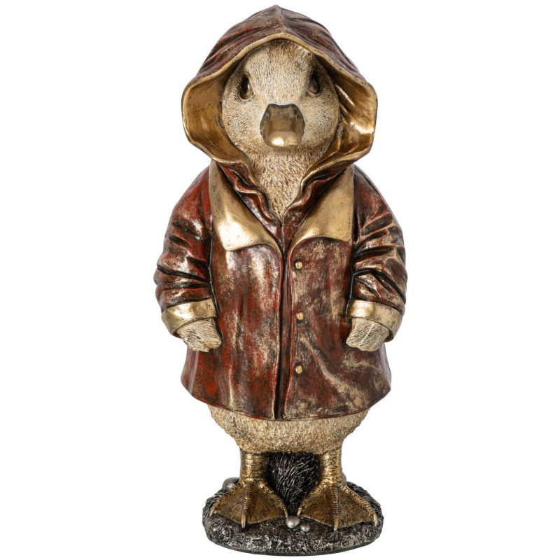 Statuette canard décorative en ciré cuivre 31 cm Dokkum J-Line - 1