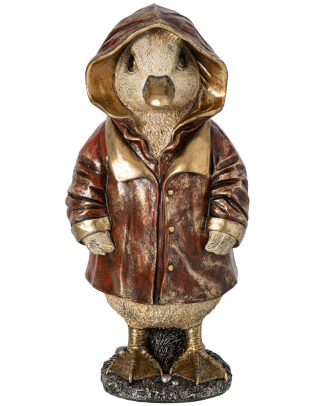 Statuette canard décorative en ciré cuivre 31 cm Dokkum J-Line - 1