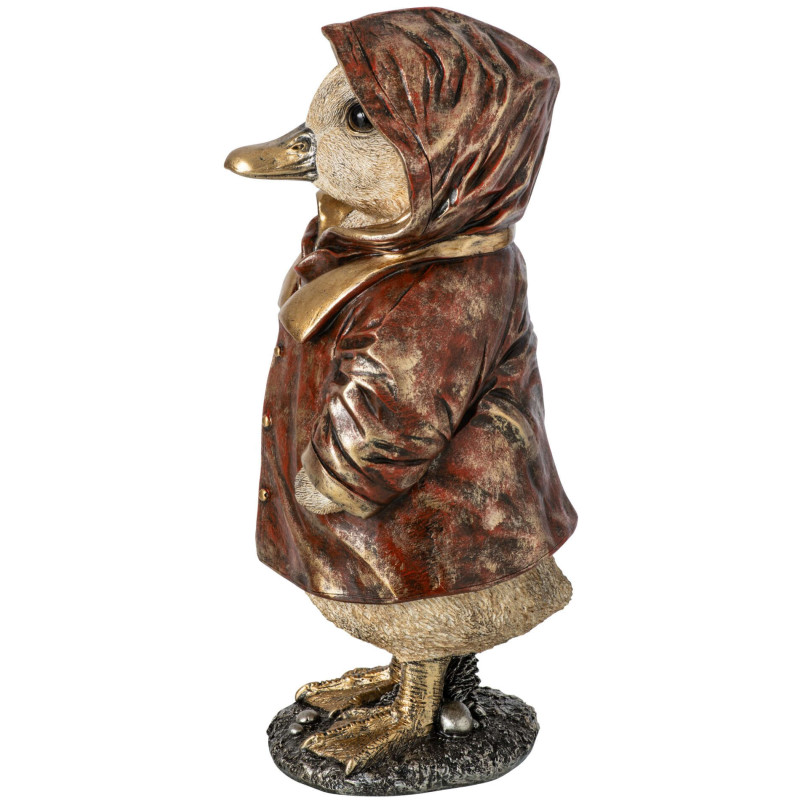 Statuette canard décorative en ciré cuivre 31 cm Dokkum J-Line - 2