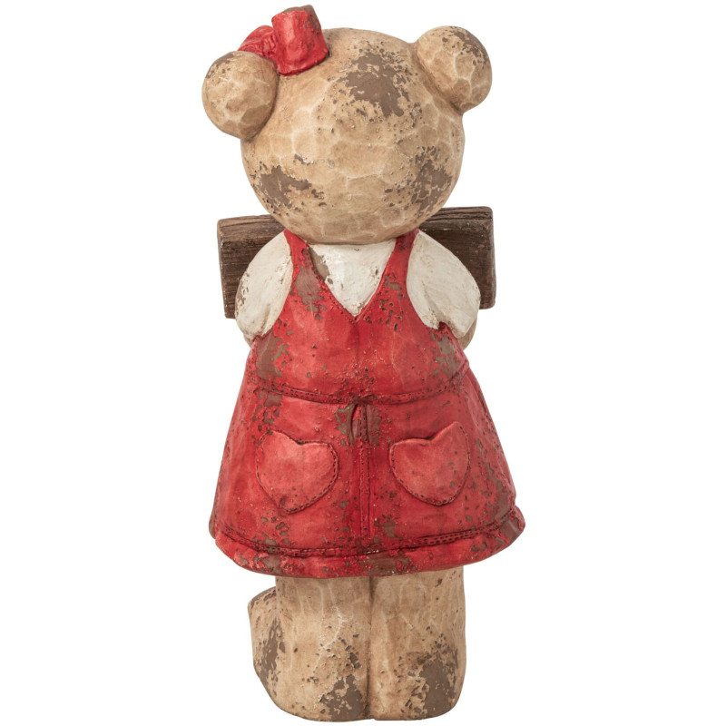 Statue ours Welcome de jardin en magnésium rouge 65 cm Tannheim J-Line - 2