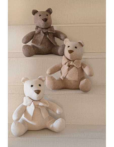 Cale-porte ours écru tissu polyester 32x30x30,5 cm Appledore J-Line - 2