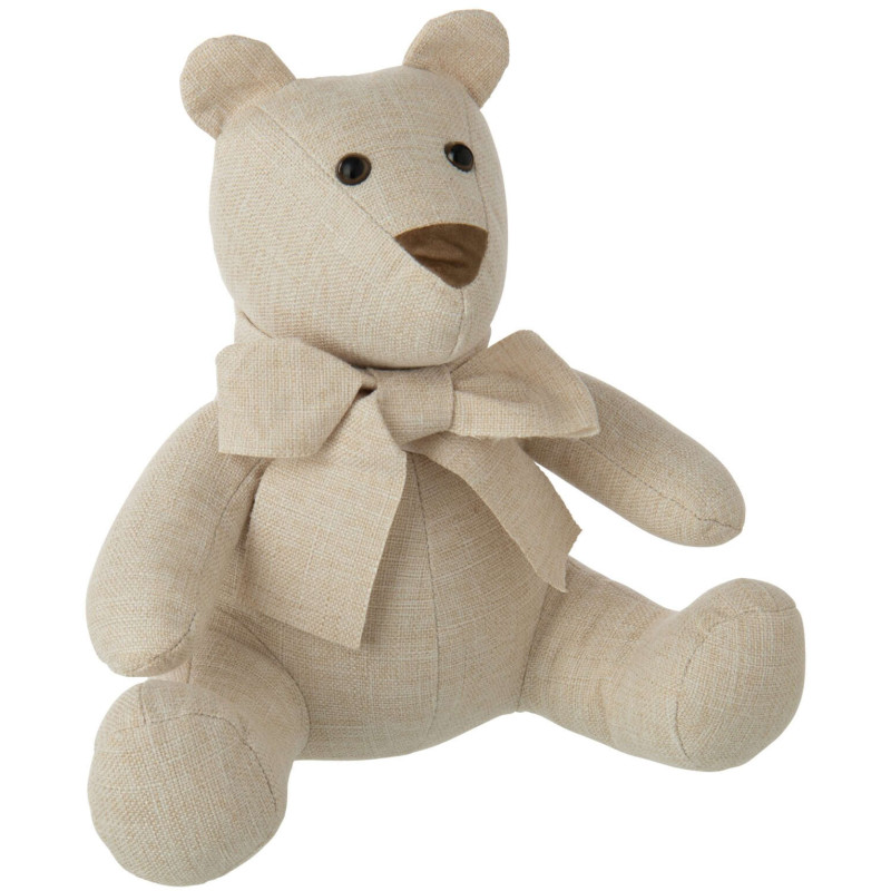 Cale-porte ours écru tissu polyester 32x30x30,5 cm Appledore J-Line - 1
